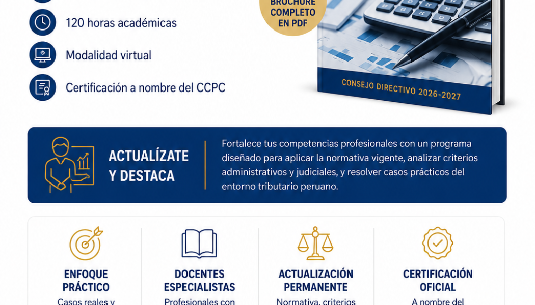 Curso de Especialización en Tributación 2026 – Fortalece tus competencias profesionales